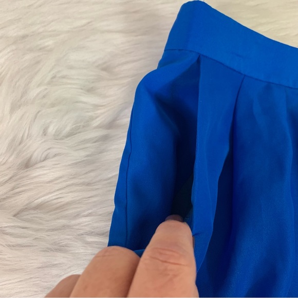 J Crew Blue Green Pleated Mini Skirt Size 4 - Picture 7 of 11